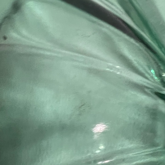 Vtg Green Glass Dish Three Leaf Clover Candy Nut Trinket Tray Carnival Glass MCM - Picture 11 of 13